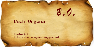 Bech Orgona névjegykártya